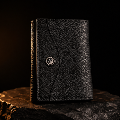 🛡️ Portefeuille en Cuir Noir Grainé