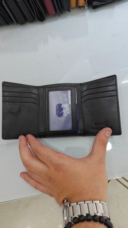 🛡️ Portefeuille en Cuir Noir Grainé