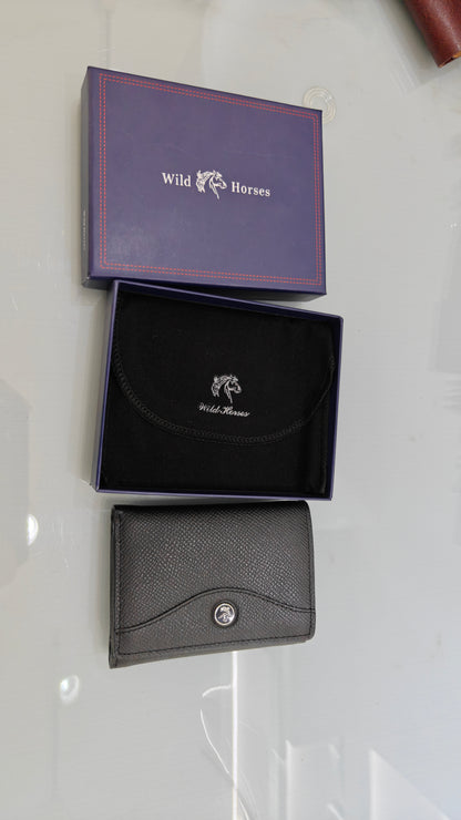 🛡️ Portefeuille en Cuir Noir Grainé